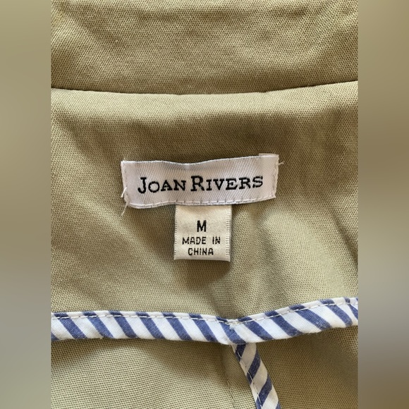 Joan Rivers (QVC) Double Breasted Short Trench Coat ~ Khaki Cotton ~ Size M - Picture 11 of 16